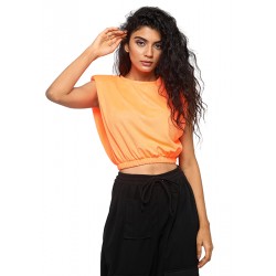 Padded Shoulder Cropped Tee